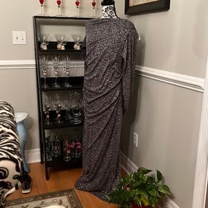 NWT Betsy & Adam grey sparkly formal dress/gown